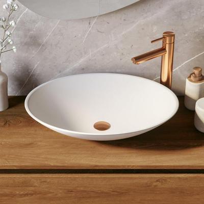 BRAUER Vortex waskom - 58 ovaal fine stone mat wit WK-VX58OVMW