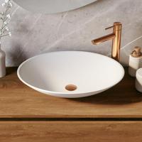 BRAUER Vortex waskom - 58 ovaal fine stone mat wit WK-VX58OVMW - thumbnail