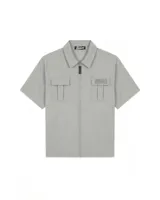 Malelions Capri Zip T-Shirt Heren Lichtgrijs - Maat L - Kleur: Lichtgrijs | Soccerfanshop - thumbnail