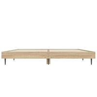 Bedframe bewerkt hout sonoma eikenkleurig 135x190 cm - thumbnail