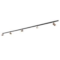 QAZQA Modern 1-fase railsysteem met 5 spots donkerbrons - Jeana - thumbnail