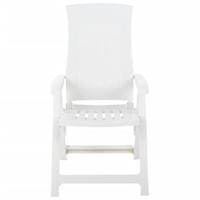 Tuinstoelen 2 st verstelbaar kunststof wit - thumbnail