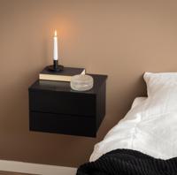Bendt Zwevend Nachtkastje 'Grete' Met 2 lades, kleur Zwart - thumbnail
