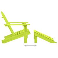 VidaXL Tuinstoel adirondack met voetenbank massief vurenhout groen - thumbnail