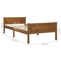 Bedframe massief grenenhout honingbruin 100x200 cm - thumbnail