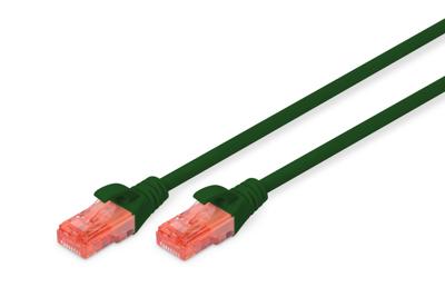 Digitus DK-1617-100/G RJ45 Netwerkkabel, patchkabel CAT 6 U/UTP 10.00 m Groen Vlambestendig, Halogeenvrij, Rond, Verdraaide paren, Onafgeschermd 1 stuk(s)