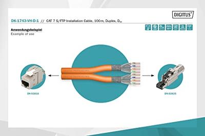 ASSMANN Electronic DK-1743-VH-D-1 100m Cat7 S/FTP (S-STP) Oranje netwerkkabel ASSMANN Electronic DK-1743-VH-D-1 100m Cat7 S/FTP (S-STP) Oranje netwerkkabel