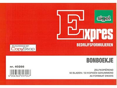 Sigel bonboekjes genummerd 1-50, 50 x 2 vel, zelfkopiërend