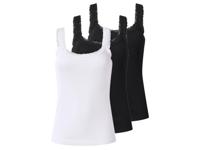 esmara Set van 3 dames hemden (Zwart/wit, M (40/42)) - thumbnail