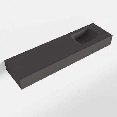 MONDIAZ LEX Dark_grey vrijhangende solid surface wastafel 110cm. Positie wasbak rechts