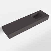 MONDIAZ LEX Dark_grey vrijhangende solid surface wastafel 110cm. Positie wasbak rechts - thumbnail