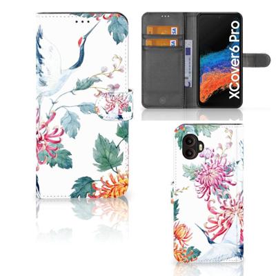 Samsung Galaxy Xcover 6 Pro | Telefoonhoesje | Met pasjeshouder | Bird Flowers