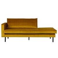 WOOOD Daybed 'Rodeo' Links, Velvet, kleur Oker - thumbnail