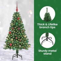 VidaXL Kunstkerstboom groen 150 cm pvc en staal en kunststof - thumbnail