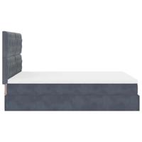 Ottoman bed met matrassen 140x190cm fluweel donkergrijs - thumbnail