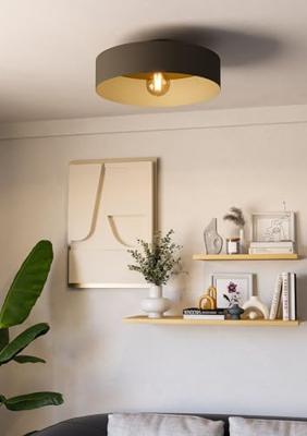 EGLO Duaia Plafondlamp - E27 - Ø 42 cm - Grijs - Hout|Staal