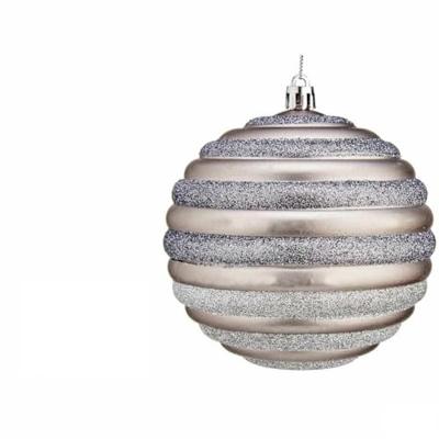 Set kerstballen Cirkels 10 cm Zilverkleurig Plastic (6 Stuks)