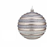 Set kerstballen Cirkels 10 cm Zilverkleurig Plastic (6 Stuks) - thumbnail