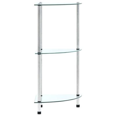 VidaXL Kastje 3-laags 30x30x67 cm gehard glas transparant