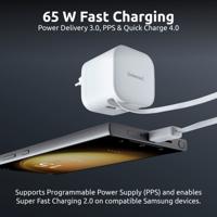 Intenso Intenso Power Adapter W65ACIC GaN white USB-oplader 65 W 1x USB-C Wit Thuis - thumbnail