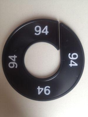 Maatring 9cm zwart/wit 94