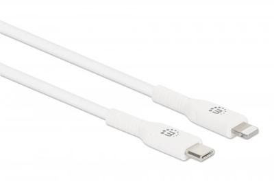 Manhattan 394512 USB-kabel USB-C stekker, Apple Lightning stekker 1.00 m Wit