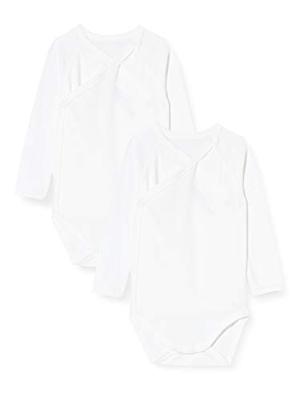 Set van 2 babyrompertjes met lange mouwen in biologisch katoen PETIT BATEAU wit