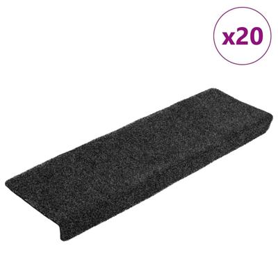 VidaXL Trapmatten zelfklevend 20 stuks 65x21x4 cm zwart rechthoekige rand VidaXL Trapmatten zelfklevend 20 stuks 65x21x4 cm zwart rechthoekige rand