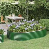 VidaXL Plantenbak 214x140x36 cm gegalvaniseerd staal groen - thumbnail