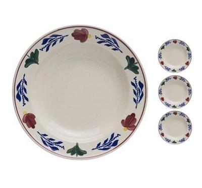 Boerenbont diep eetbord 24cm set van 4 stuks