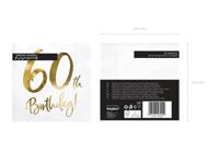 Servetten 60th Birthday Goud - 20 Stuks - thumbnail