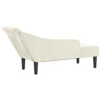 Chaise longue met kussens fluweel crèmekleurig - thumbnail