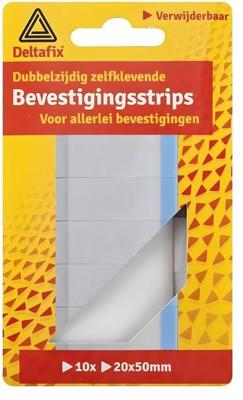Strips verwijderb 20x50mm wit 10st Deltafix - Deltafix