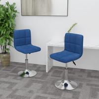 Eetkamerstoelen 2 st draaibaar stof blauw - thumbnail