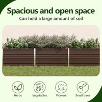 Plantenbak verhoogd 240x80x45 cm gegalvaniseerd staal bruin - thumbnail