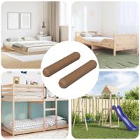 VidaXL Houten dowels 2 pcs bruin ø8 x 35 mm massief hout - thumbnail