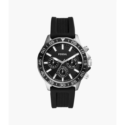 Fossil BQ2494 Bannon multifunctioneel zwart siliconen horloge Fossil BQ2494 Bannon multifunctioneel zwart siliconen horloge