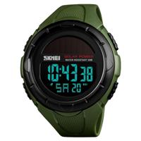 SKMEI sporthorloge 1405 Fashion zonne-energie buiten multifunctionele 50m waterdicht mannen digitaal horloge (leger-groen) - thumbnail