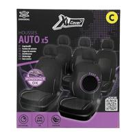 Confezione da 5 coprisedili universali per auto - XLCOVER - Minivan - Compatibile con airbag - Copre sedili, schienali e poggiatesta - thumbnail