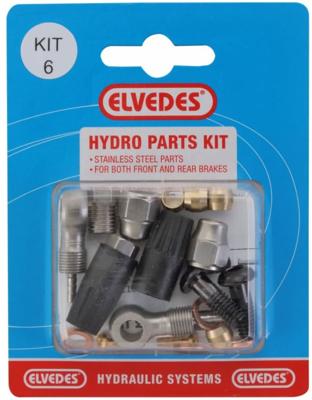 Elvedes Hydraulische onderdelen kit 6 m8x1 + banjo rvs