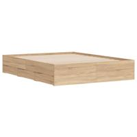 Bedframe met lades bewerkt hout sonoma eikenkleurig 140x200 cm - thumbnail