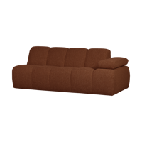 Woood Mojo 2-zits bank arm rechts bouclé Roestbruin Melange - thumbnail