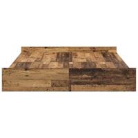 Opbergbedframe met lade Oud hout 140 x 200 cm Bewerkt hout - thumbnail