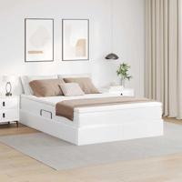 Opbergbed met matras met matras Wit 140 x 190 cm Nep Leer - thumbnail