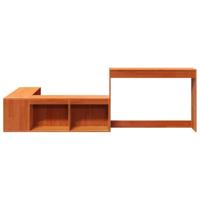 Nachtkastje met bureau 222x107x75 cm grenenhout wasbruin - thumbnail