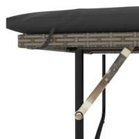 Tuinbank 2-zits met kussens poly rattan en acaciahout grijs - thumbnail