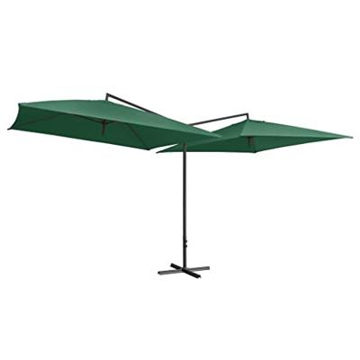 VidaXL Parasol dubbel met stalen paal 250x250 cm groen