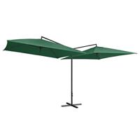 VidaXL Parasol dubbel met stalen paal 250x250 cm groen - thumbnail