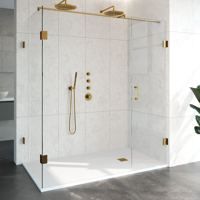 Douchecabine Compleet Just Creating Profielloos 3-Delig 100x180 cm Goud Aquasplash - thumbnail