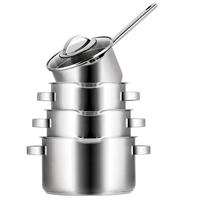 Sola Pannenset Pearl - RVS - Kookpan ø 16, 18, 20 cm & Steelpan ø 16 cm - Inductie geschikt - 4 Delig - thumbnail